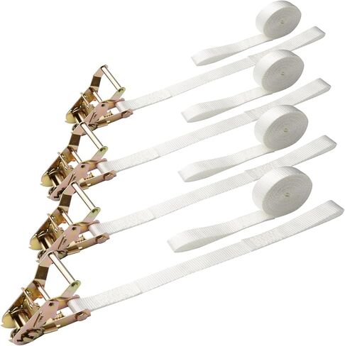 XSTRAP Standard 4PK 1" Ratchet Tent Straps with Loop End - Heavy Duty 2500lbs Breaking Strength, Secure Tents & Canopies for Camping/Events, 12ft Tie Down Straps, Durable Polyester Webbing in Kuwait