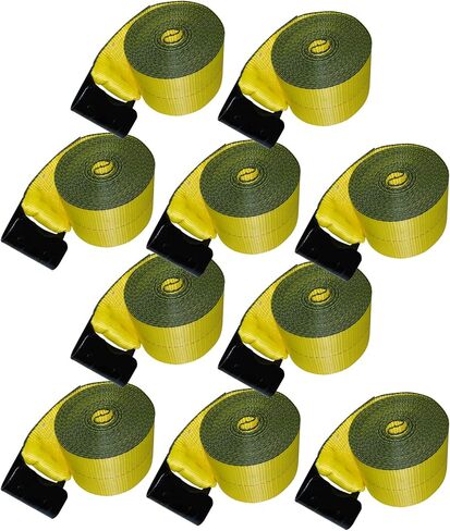 4" x 30’ Heavy Duty Winch Strap with Flat Hook for Flatbed Trailer 6,000 lbs Load Limit — 10 Pack in Kuwait