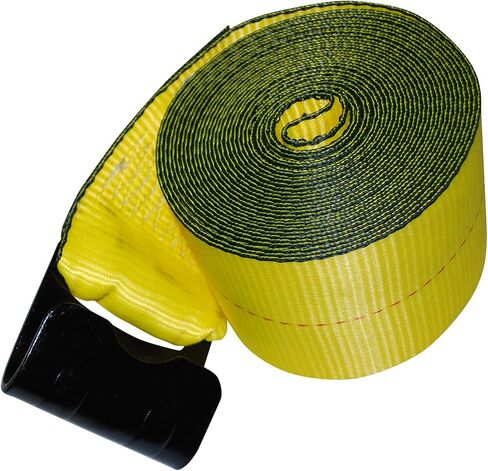 4" x 30’ Heavy Duty Winch Strap with Flat Hook for Flatbed Trailer 6,000 lbs Load Limit — 10 Pack in Kuwait