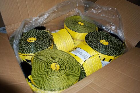 4" x 30’ Heavy Duty Winch Strap with Flat Hook for Flatbed Trailer 6,000 lbs Load Limit — 10 Pack in Kuwait