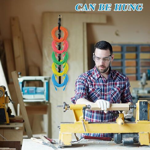 Extension Cord Organizer,4 PCS Heavy Duty Extension Cord Hanger with 5 Slots,Garage Garden Storage Straps Black Organizer Straps for Cable, Hose, Rope, Light String, Tool in Kuwait