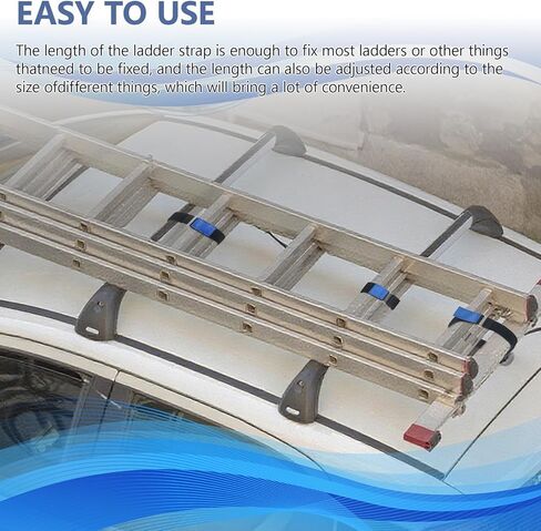 Ladder Rack Tie Down Straps Reusable Straps Adjustable with Nylon Hook and Loop for Ladder RV Truck or Boat 33''x 2’' Pack 8 in Kuwait