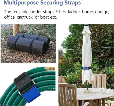 Ladder Rack Tie Down Straps Reusable Straps Adjustable with Nylon Hook and Loop for Ladder RV Truck or Boat 33''x 2’' Pack 8 in Kuwait