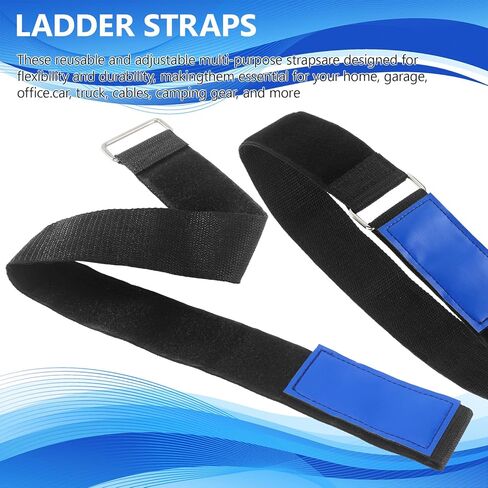 Ladder Rack Tie Down Straps Reusable Straps Adjustable with Nylon Hook and Loop for Ladder RV Truck or Boat 33''x 2’' Pack 8 in Kuwait