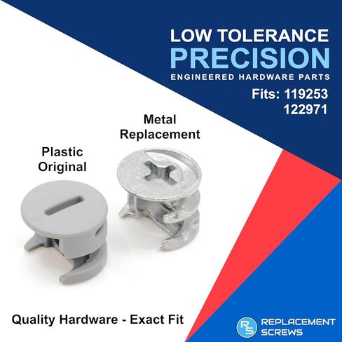 ReplacementScrews Metal Cam Lock Nuts Compatible with IKEA Parts 119253 and 122971 - Replaces Plastic Cams (Pack of 5) in Saudi Arabia
