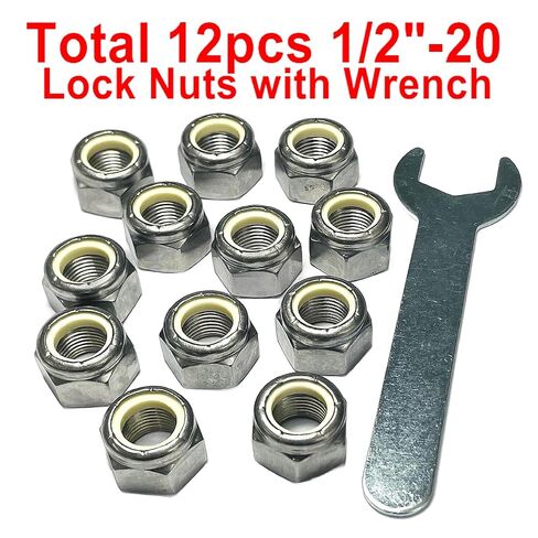 12pcs ZQToday 1/2-20 Lock Nuts Stainless,1/2-20 Nylon Insert Locknuts with Wrench,304 Stainless Steel Standard Inch Thread in Saudi Arabia