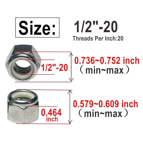 12pcs ZQToday 1/2-20 Lock Nuts Stainless,1/2-20 Nylon Insert Locknuts with Wrench,304 Stainless Steel Standard Inch Thread in Saudi Arabia