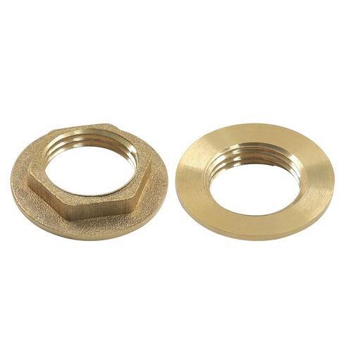 2Pcs G1/2" Brass Lock Nuts with Flange- Heavy Duty Hex Female Locknut for Plumbing & Hydraulic Systems in Saudi Arabia