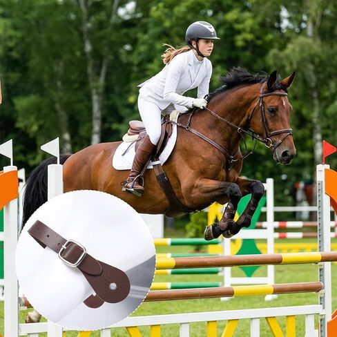 2 قطعة من الأشرطة الجلدية للرجال والنساء باللون البني رعاة البقر والفخذ العالي التمهيد بطبقة واحدة ومحفزات حزام قابل للتعديل 6 فتحات بإبزيم قابل للفصل ورباط الحذاء للكاحل من أجل إكسسوارات الأزياء التنكرية لراكبي الخيل in Kuwait