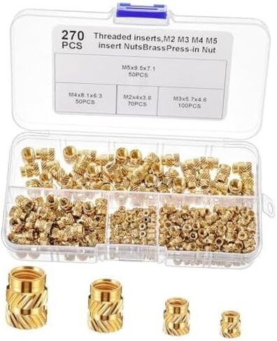 Threaded Inserts, 70 + 100 + 50 + 50 Pieces Brass Heat Set M2 M3 M4 M5 270 in Saudi Arabia