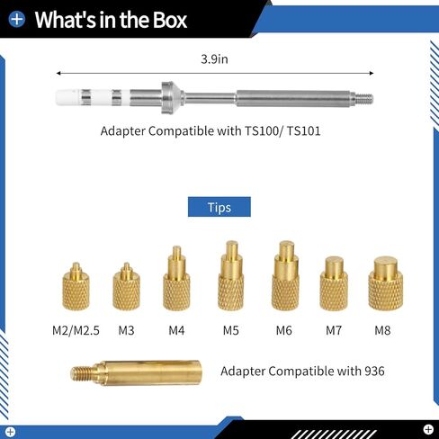 Soldering Iron Heat Set, 3D Printing Supplies, M2 M2.5 M3 M5 M6 M7 M8, Soldering Adapter and Tips Set, Compatible with Ts100 Ts101 Pine64 936 Soldering Pen, Soldering Iron Tips Screw-in Set in Saudi Arabia