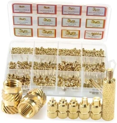 Brass Heat Set Insert Assortment Kit Threaded Inserts for M2 M2.5 M3 M4 M5 336 in Saudi Arabia