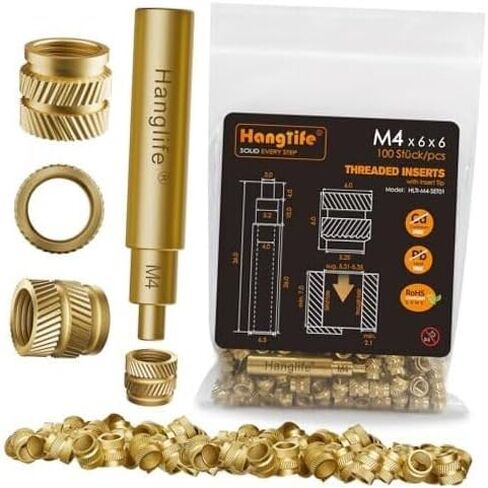 M4 Heat-Set Threaded Inserts with Insert Tip, Heat Set M4 x D6 x L6(100pcs) in Saudi Arabia