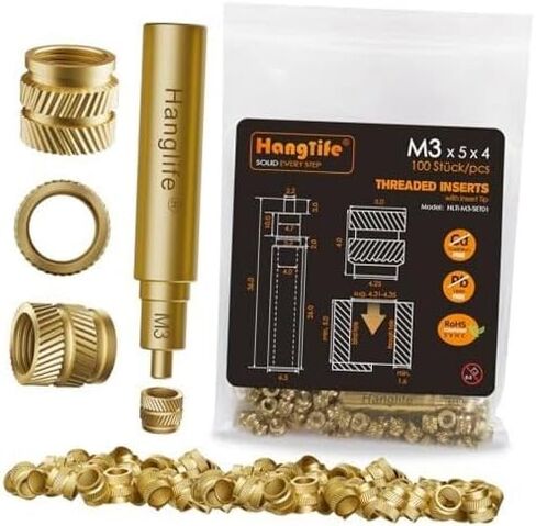 M3 إدراجات مترابطة للحرارة مع طرف إدراج، مجموعة الحرارة M3 × D5 × L4 (100 قطعة) in Saudi Arabia