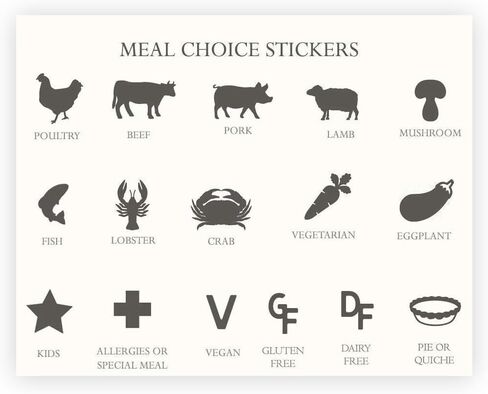 Wedding Meal Choice Stickers, Place Card Stickers, Menu Stickers, 100 Count in Saudi Arabia