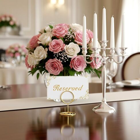 Reserved Table Signs 20 Pack Table Number Holders Elegant Reserved Signs for Wedding Restaurant Double Sided Seating Sign Photo Holders for Tables Mini Photo Stands Round Place Card Holder in Saudi Arabia