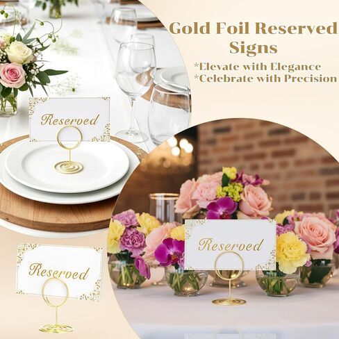 Reserved Table Signs 20 Pack Table Number Holders Elegant Reserved Signs for Wedding Restaurant Double Sided Seating Sign Photo Holders for Tables Mini Photo Stands Round Place Card Holder in Saudi Arabia