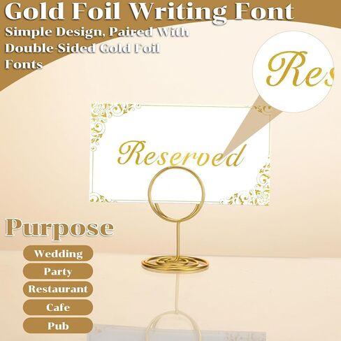 Reserved Table Signs 20 Pack Table Number Holders Elegant Reserved Signs for Wedding Restaurant Double Sided Seating Sign Photo Holders for Tables Mini Photo Stands Round Place Card Holder in Saudi Arabia