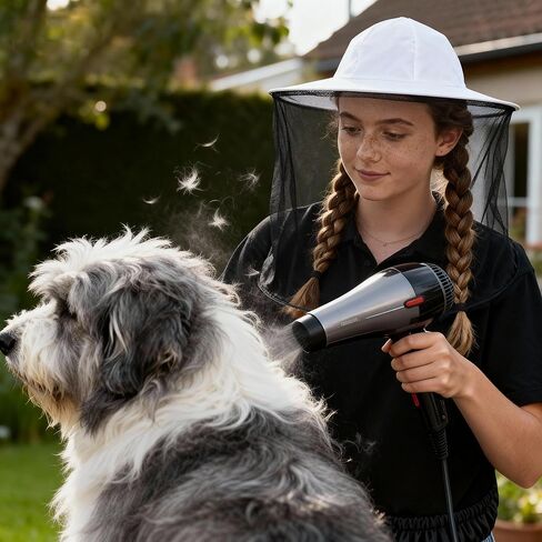 WAKALALA Pet Grooming Anti-Hair Splatter Hood for Home Use | Dog & Cat Blow Drying Face Shield | Allergy Protection & Full-Coverage for Sensitive Owners in Saudi Arabia