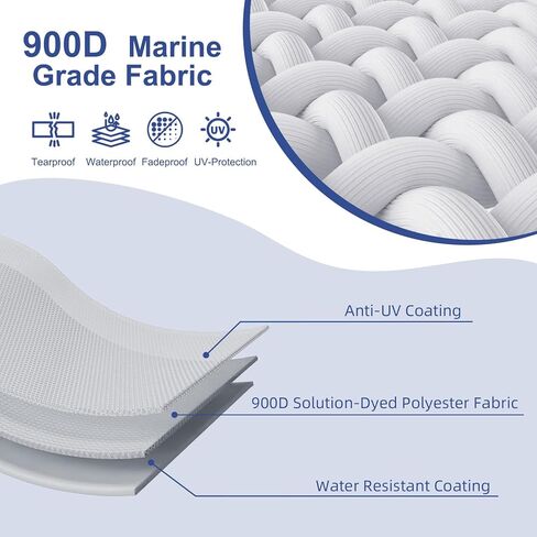 Ski & Wakeboard Tower Boat Cover 20-22ft for Wake Tower, 900D Marine-Grade Heavy Duty Boat Cover with Reinforced Stitching, All-Season Waterproof Boat Wrap for Winter, Fits Up to 106" Beam in Kuwait