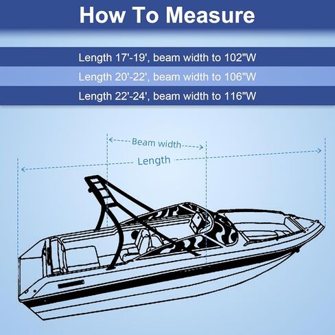Ski & Wakeboard Tower Boat Cover 20-22ft for Wake Tower, 900D Marine-Grade Heavy Duty Boat Cover with Reinforced Stitching, All-Season Waterproof Boat Wrap for Winter, Fits Up to 106" Beam in Kuwait