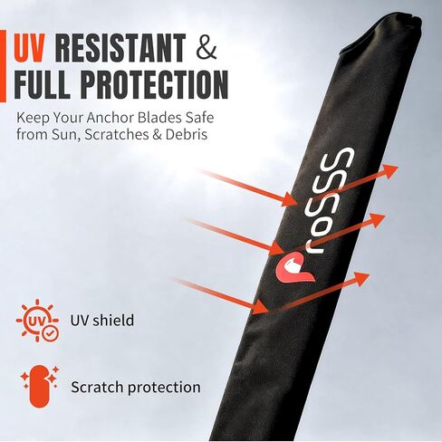 Power-Pole Cover 1PCS (10ft, Black) – Premium Lycra Fabric for Superior Elasticity – Snug Stretch Fit – No Zipper/Velcro – Travel Protective Cover for Power-Pole Blades in Kuwait