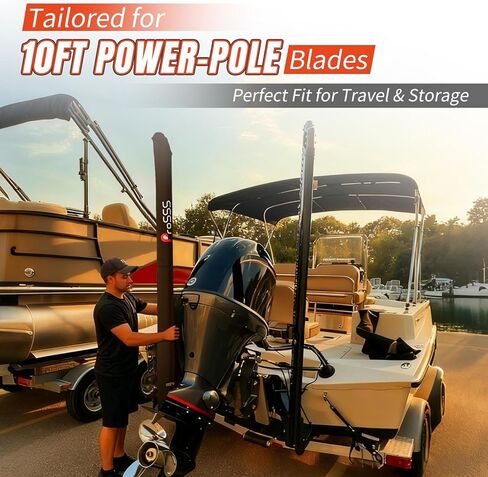 Power-Pole Cover 1PCS (10ft, Black) – Premium Lycra Fabric for Superior Elasticity – Snug Stretch Fit – No Zipper/Velcro – Travel Protective Cover for Power-Pole Blades in Kuwait