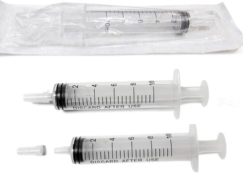 100 PCS 10ml Syringe with Cap for Liquid, Oral Syringe without Needle for Medicine Dropper, Colostrum Collect, Feeding Pets, Liquid Measuring, sterile Individually Sealed, Luer Slip in Kuwait