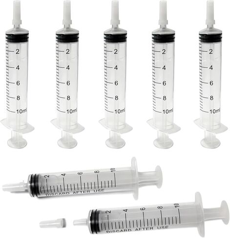 100 PCS 10ml Syringe with Cap for Liquid, Oral Syringe without Needle for Medicine Dropper, Colostrum Collect, Feeding Pets, Liquid Measuring, sterile Individually Sealed, Luer Slip in Kuwait