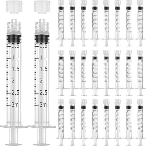 1ml Syringes Without Needle, 20Pack Plastic Syringe With Cap for Liquid, Measuring, Ink Refilling, Oil, Liquids Glue Applicator, Individually Sealed in Kuwait