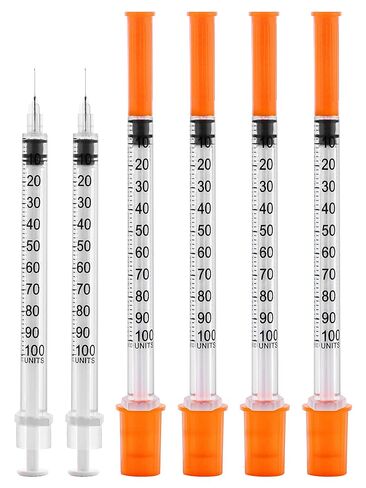 U-100 1ml Syringes 1cc 31G 5/16 Inch 8mm - Disposable Individually Sealed, Box of 100 in Saudi Arabia