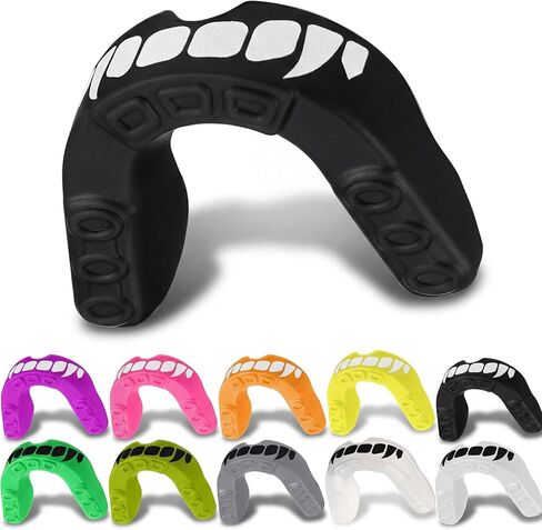 Yungyan 10 Pcs Mouth Guard for Sports Demon Football Mouth Guards Bulk Youth Silicone Gum Teeth Armor for Football Basketball Daily Oral Protection Hockey Accessories in Saudi Arabia