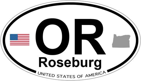 Roseburg, Oregon Oval Sticker in Saudi Arabia