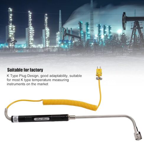 K Type Thermocouple Temperature Probe with Insulated Handle, Heat Steel Sensor for Gas and Liquid Temperature Detection (Curved Shank thermocouple) in Saudi Arabia
