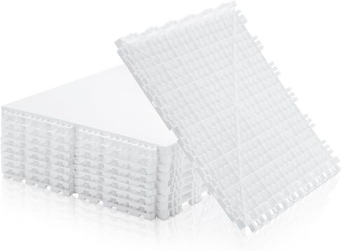 10 Pack Synthetic Ice Tiles - 12×12 Inch Dryland Hockey Floor Mat - White Interlocking Hockey Training Equipment Board for Stickhandling, Shooting, Passing(10 sqft) in Kuwait