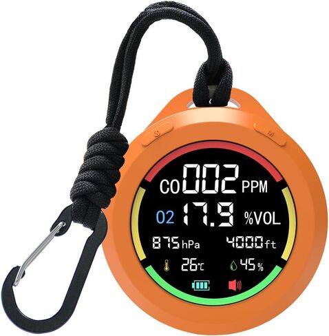 6-in-1 Portable Oxygen Detector, Oxygen Monitor,with CO,Altitude,Air Pressure,Temperature,Humidity,Room Oxygen Sensor,Room Oxygen Monitor for Hiking, Camping, RVs and Outdoor in Saudi Arabia