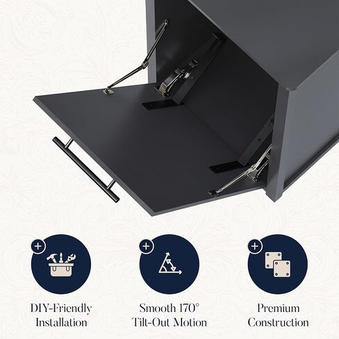 Tilt-Out Trash Can Cabinet or Tilt-Out Laundry Hamper Cabinet Conversion Kit – Hidden Storage for Kitchen Garbage Up to 50 Pound Bin, Easy DIY Install, Universal Width Fit in Saudi Arabia