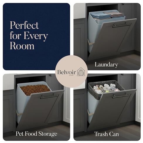 Tilt-Out Trash Can Cabinet or Tilt-Out Laundry Hamper Cabinet Conversion Kit – Hidden Storage for Kitchen Garbage Up to 50 Pound Bin, Easy DIY Install, Universal Width Fit in Saudi Arabia