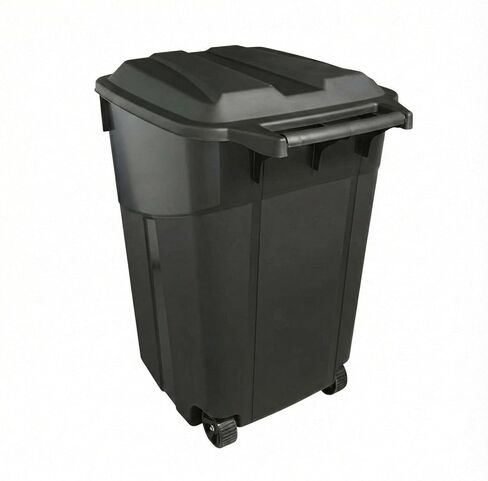 Outdoor Trash Can with Lid & Wheels, 45 Gallon Large Garbage Can for Garage & Patio, Heavy Duty Lockable Lid, Rugged Wheels & Easy Grip Handle (45 Gallon) in Saudi Arabia