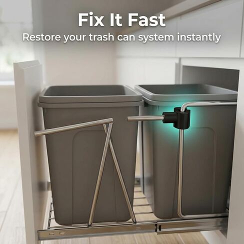 SplashNColor Trash Can Lock Replacement - Snap Handle Connector Compatible with RevAShelf Waste Bin Repair - Durable ABS Construction - Easy-to-Install Spare Parts for Garbage Can Latch Repair 4 Pack in Saudi Arabia