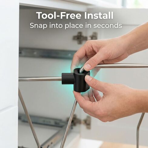 SplashNColor Trash Can Lock Replacement - Snap Handle Connector Compatible with RevAShelf Waste Bin Repair - Durable ABS Construction - Easy-to-Install Spare Parts for Garbage Can Latch Repair 4 Pack in Saudi Arabia