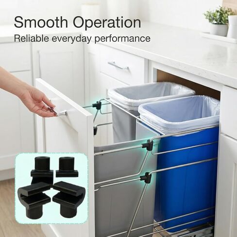 SplashNColor Trash Can Lock Replacement - Snap Handle Connector Compatible with RevAShelf Waste Bin Repair - Durable ABS Construction - Easy-to-Install Spare Parts for Garbage Can Latch Repair 4 Pack in Saudi Arabia