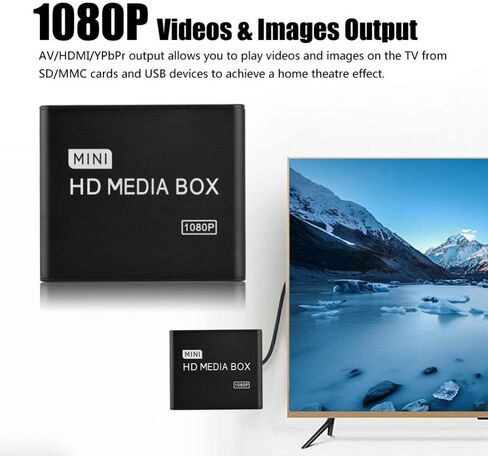 1080P Media Player,AV/YPrPb/Output Media Player Stereo Surrounding Media Player Center 1080P FullHD Portable Digital Player(us) in Saudi Arabia