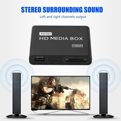1080P Media Player,AV/YPrPb/Output Media Player Stereo Surrounding Media Player Center 1080P FullHD Portable Digital Player(us) in Saudi Arabia