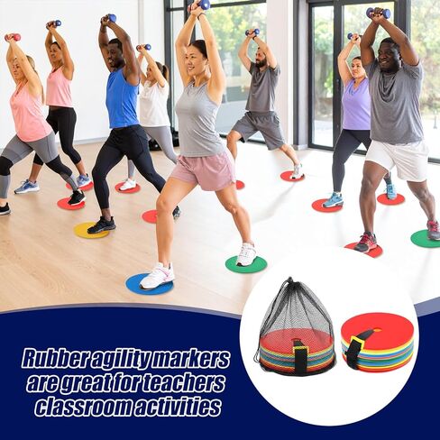 50 Pcs 6 inch Flat Cones Spot Markers Non-Skid Floor Hole Soccer Cones Field Court Spot Markers Flat Discs Soccer Training Equipment for Football Sports Speed Agility Practice in Saudi Arabia