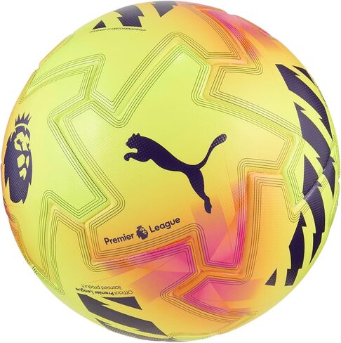 كرة قدم Puma Orbita Pro Premiere League للجنسين (جودة FIFA Pro)، Fluo Yellow-Multicolor AH25، 5 Puma Orbita Pro Pl Lights (جودة FIFA in Saudi Arabia