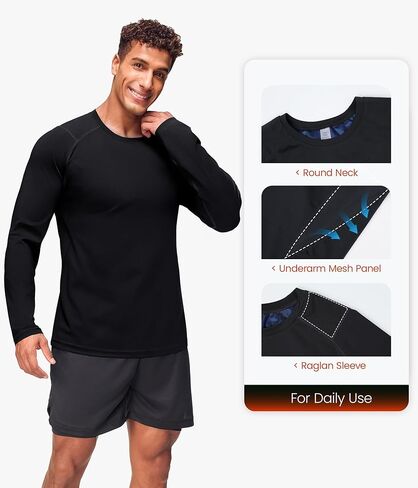 Junlan Sauna Shirt for Men - Long Sleeves Sauna Suit Waist Trainer Vest for Gym Workout in Saudi Arabia