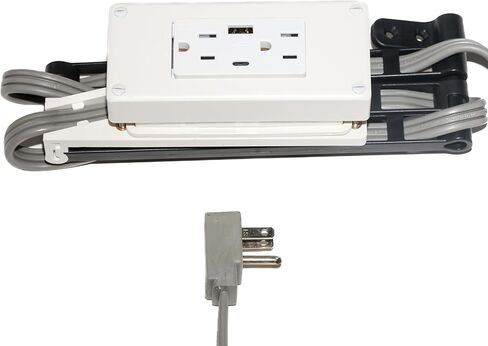 Compact in-Drawer Outlet (2) USB- C Ports (2) 15 Amp Charging Drawer Power Strip Plugs with Cord MGT. Arm in Saudi Arabia