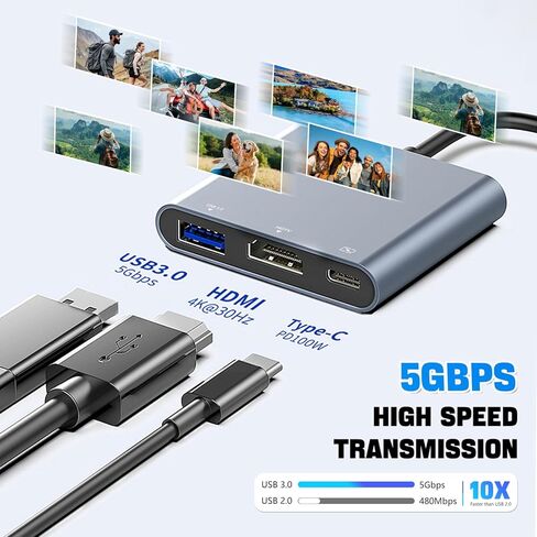 USB HUB, USB Splitter for Laptop, USB 4 Port 2.0 Expander for PC, MAC, Mac Book, Tablet, Tab,Camera, Keyboard, Mouse in Kuwait