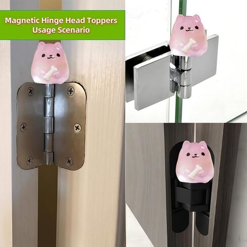 Cute Mini Creative Glowing Purple Puppy Hinge Heads Decorative Topper Set 6PCS, Home Decoration,Magnetic Hinge Head Toppers Door Hinge in Saudi Arabia